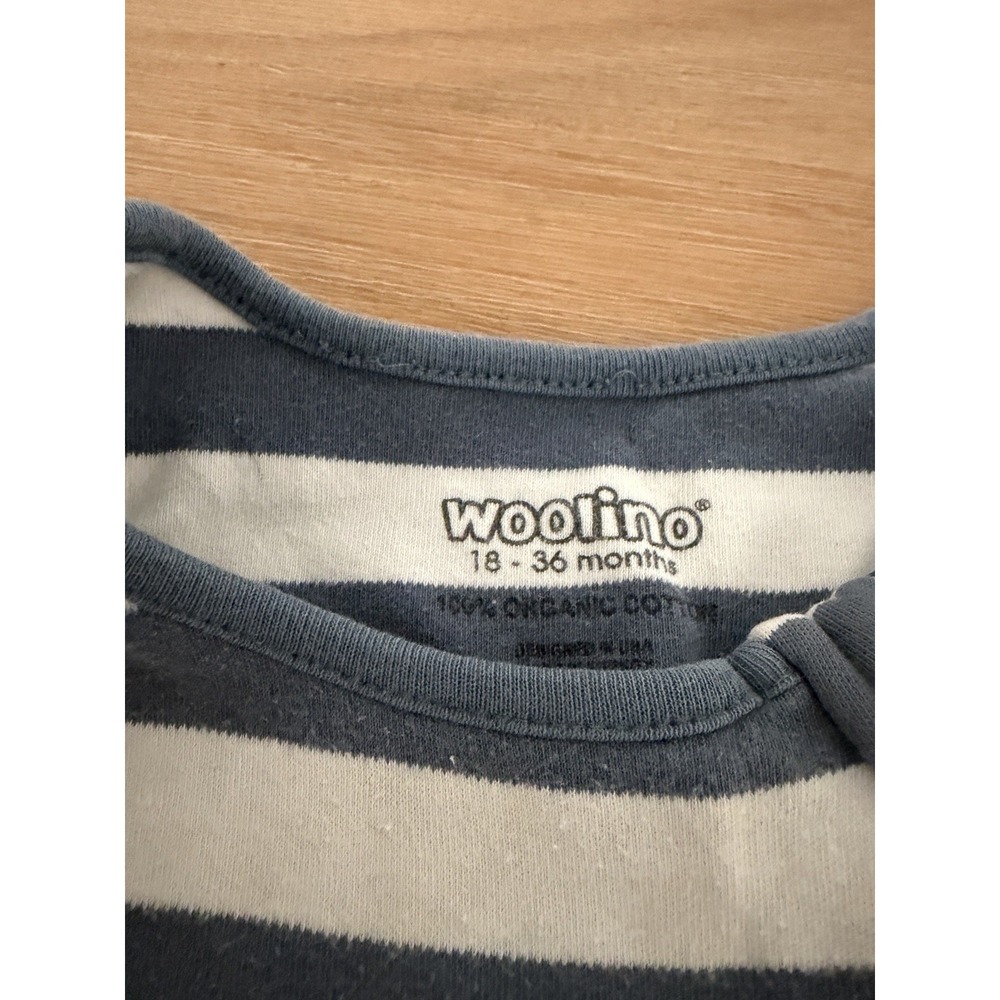 Woolino Baby Sleep Bag 18-36M Ecolino Full Zip Sleep Sack Striped Nautical - Picture 5 of 5